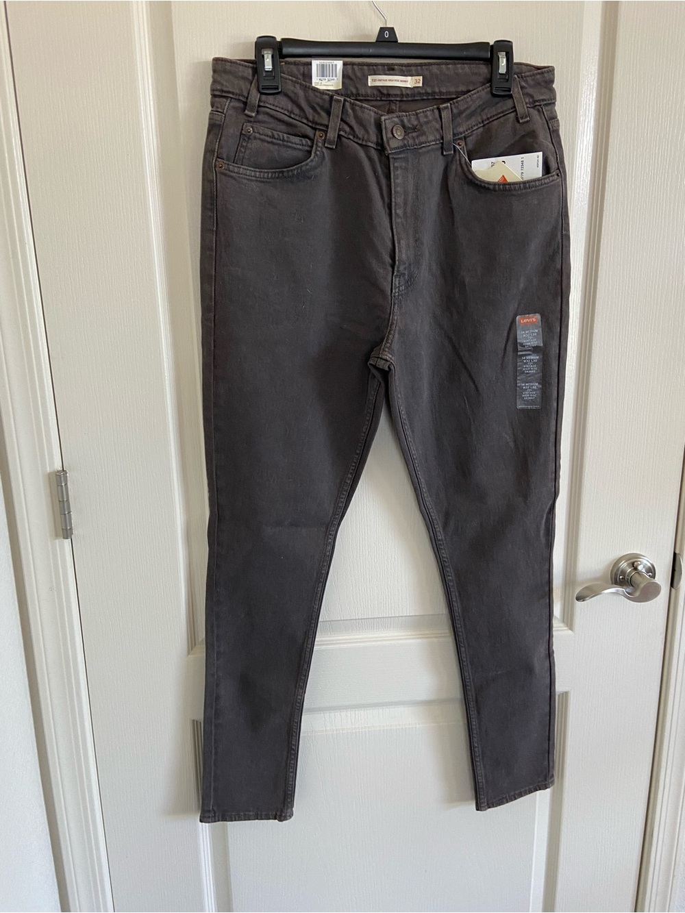 Levi's Vintage Wash 721 High Rise Slim Jeans Dark Washed Grey